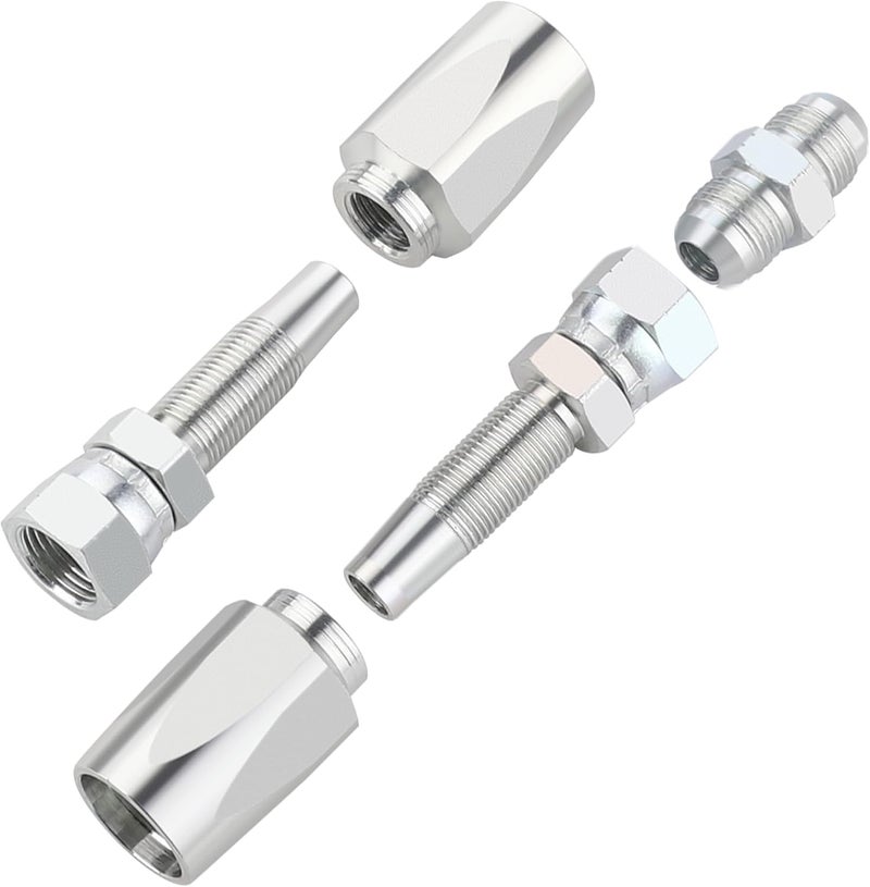ANCIMOON 2PCS 1/2'' Reusable Hydraulic Fittings, Size #08 Single Wire Hydraulic Hose Repair Kit - Image 2
